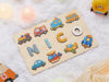 Picture of Personalized Wooden Name Puzzle - Custom Name Puzzle with Transportation - Gift for Toddlers