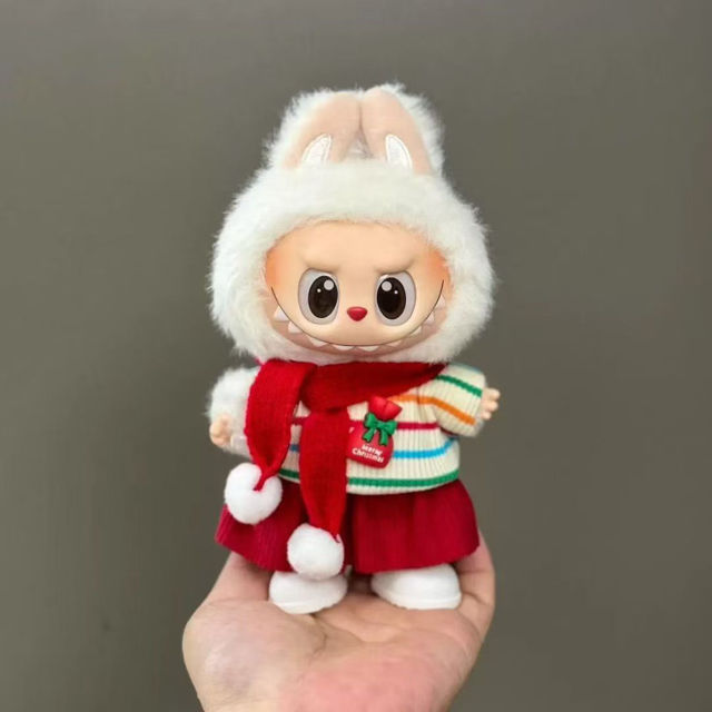 Picture of Custom Christmas Labubu Clothing Sets - Red Scarf Set - Doll and Shoes Not Included