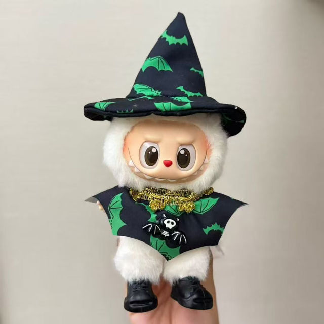 Picture of Custom Halloween Labubu Clothing Sets - Green Bats Set - Doll and Shoes Not Included