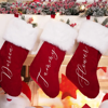 Picture of Custom Christmas Stockings - Personalized Red Plush Christmas Stockings - Custom Name Christmas Stockings