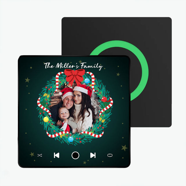 Picture of Custom Christmas Music Photo Fridge Magnet - Personalised Spotify Plaque Magnet - Music Fridge Magnet - Bluetooth Supported