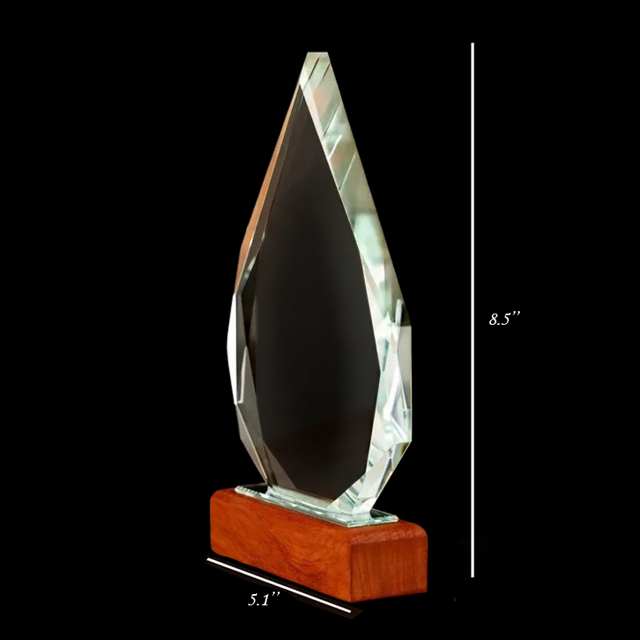 Picture of Drop Crystal Award – Personalized Engraved Glass Plaques for Corporate Recognition, Employee Achievement & Retirement Gifts