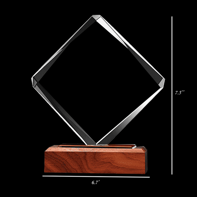 Picture of Square Crystal Award – Personalized Engraved Glass Plaques for Corporate Recognition, Employee Achievement & Retirement Gifts