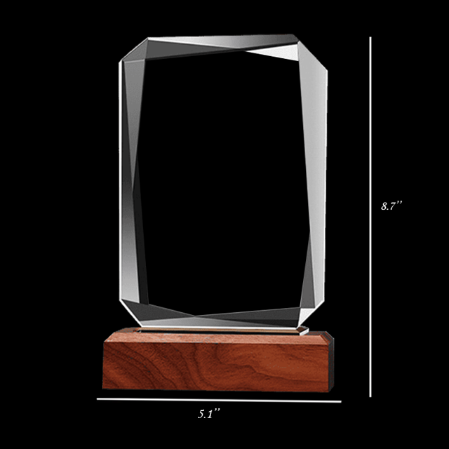 Picture of Rectangle Crystal Award – Personalized Engraved Glass Plaques for Corporate Recognition, Employee Achievement & Retirement Gifts