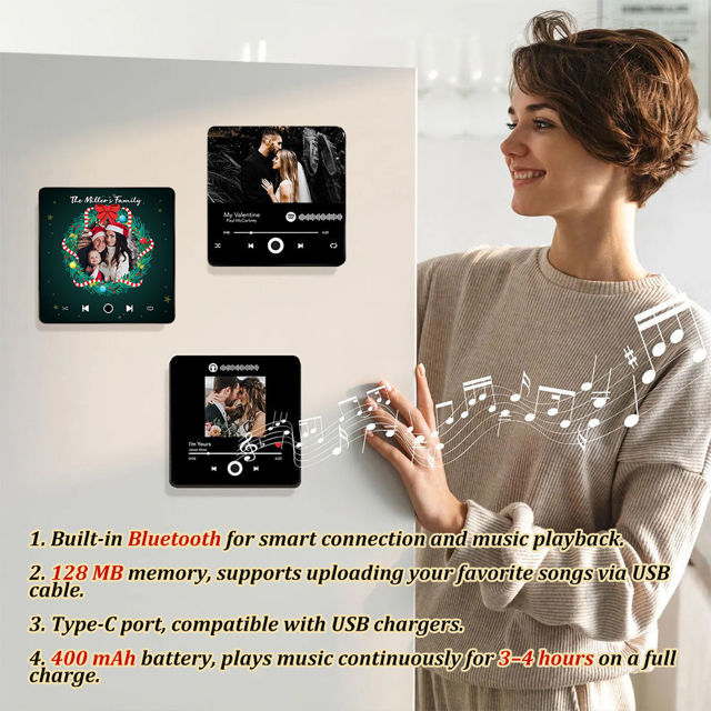 Picture of Custom Music Photo Fridge Magnet - Personalised Spotify Plaque Magnet - Fridge Magnet