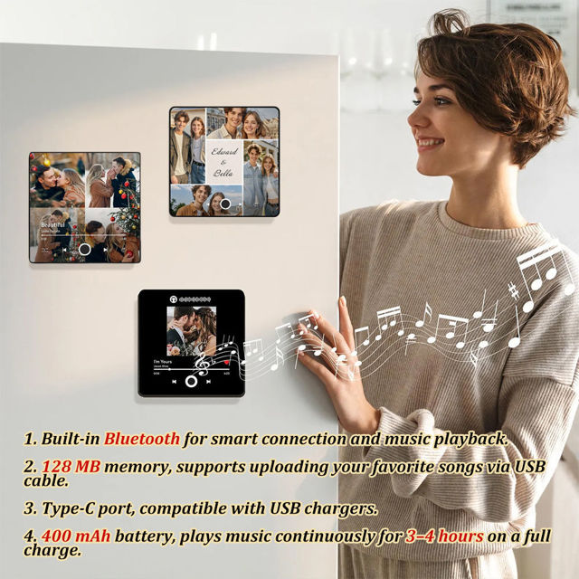 Picture of Personalised Spotify Plaque Magnet - Custom Music Fridge Magnet - Photo Music Fridge Magnet