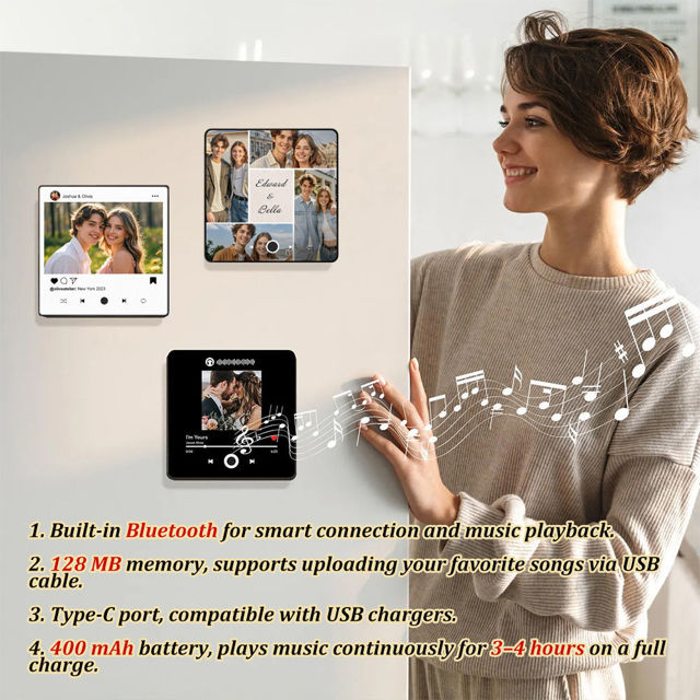 Picture of Valentine's Day Gift - Personalised Spotify Plaque Magnet - Custom Music Fridge Magnet