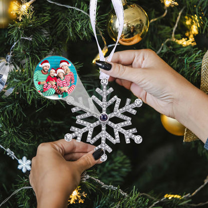 Picture of Personalized Photo Projection Crystal Christmas Ornaments - Christmas Gift