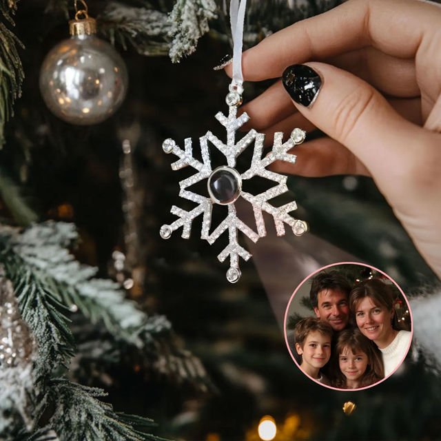 Picture of Personalized Photo Projection Crystal Christmas Ornaments - Christmas Gift