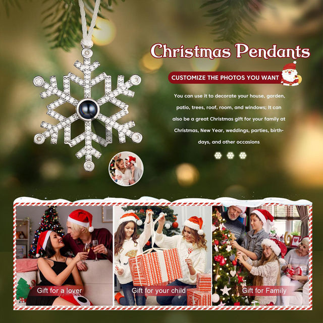 Picture of Personalized Photo Projection Crystal Christmas Ornaments - Christmas Gift