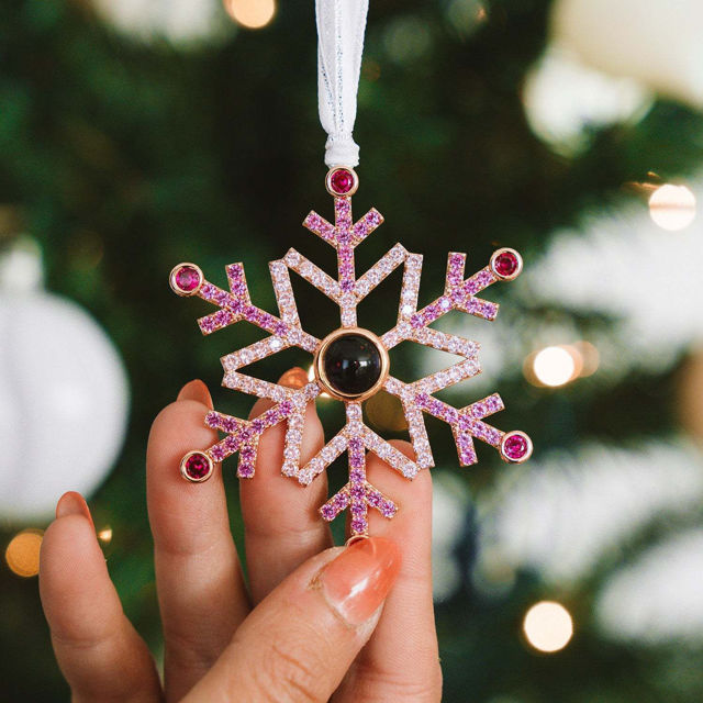 Picture of Personalized Photo Projection Crystal Christmas Ornaments - Christmas Gift