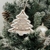 Picture of Personalized Tree Shaped Christmas Ornament - Family Christmas Ornament with Names - Wood Christmas Tree Ornament