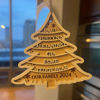 Picture of Personalized Tree Shaped Christmas Ornament - Family Christmas Ornament with Names - Wood Christmas Tree Ornament