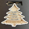 Picture of Personalized Tree Shaped Christmas Ornament - Family Christmas Ornament with Names - Wood Christmas Tree Ornament