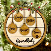 Picture of Personalized Wooden Christmas Ornaments - Family Christmas Ornament with Names - Circle Shaped Christmas Ornament