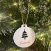 Picture of Personalized Wooden Christmas Ornament set - Family Christmas Ornament with Names - Circle Shaped Christmas Ornament