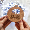 Picture of Personalized Wooden Christmas Ornament set - Family Christmas Ornament with Names - Circle Shaped Christmas Ornament