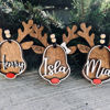 Picture of Personalized Wooden Christmas Ornament - Elk Shaped Family Christmas Ornament with Names