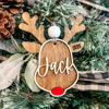 Picture of Personalized Wooden Christmas Ornament - Elk Shaped Family Christmas Ornament with Names
