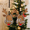 Picture of Personalized Wooden Christmas Ornament - Elk Shaped Family Christmas Ornament with Names