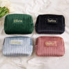 Picture of Custom Velvet Toiletry Bag for Women - Personalized bridesmaid Gifts - Travel  Wash Bag For Women - Christmas Gift