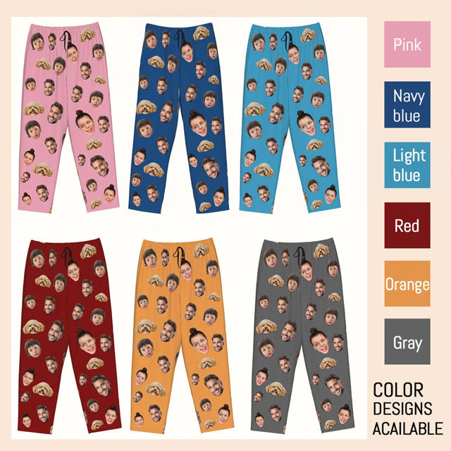 Picture of Custom Multi-avatar Pajama Pants - Personalised Pajama bottoms with Faces