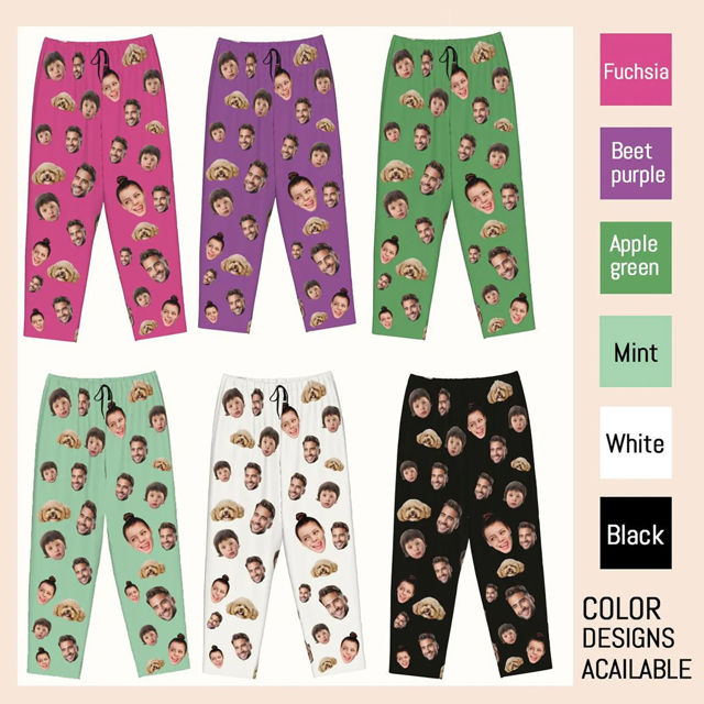 Picture of Custom Multi-avatar Pajama Pants - Personalised Pajama bottoms with Faces