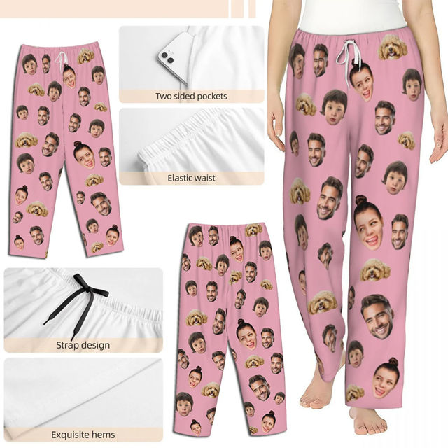 Picture of Custom Multi-avatar Pajama Pants - Personalised Pajama bottoms with Faces