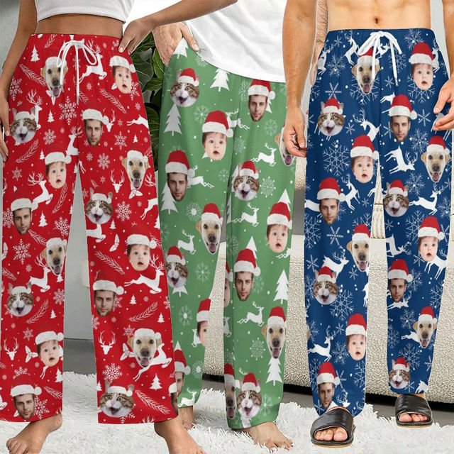 Picture of Custom Christmas Pajama Pants - Personalised Pajama bottoms with Faces and Patterns