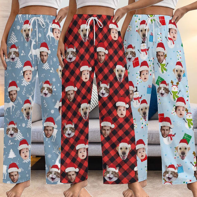 Picture of Custom Christmas Pajama Pants - Personalised Pajama bottoms with Faces and Patterns