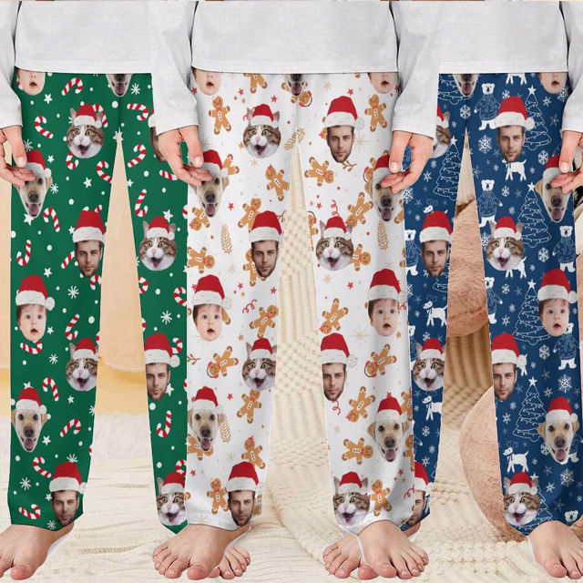 Picture of Custom Christmas Pajama Pants - Personalised Pajama bottoms with Faces and Patterns