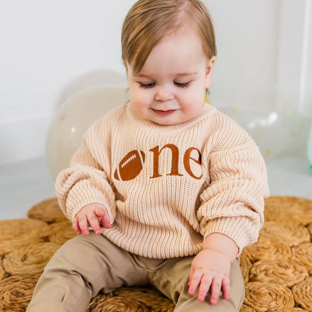 Picture of Personalized Embroidered First Birthday Sweater - Custom Embroidery Sweater for Kids