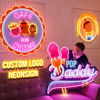 Picture of Custom Logo Neon Sign - Custom Business Logo UV Printed Neon Design - Personalized LED Logo Sign for Company Wall Decor, Shop, Bar, Nails Beauty and Business Events Decor Party