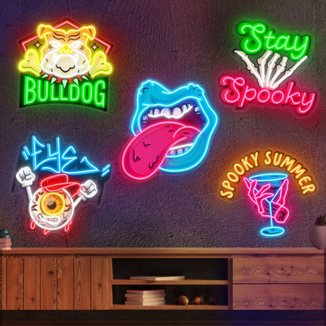 Picture of Custom Logo Neon Sign - Custom Business Logo UV Printed Neon Design - Personalized LED Logo Sign for Company Wall Decor, Shop, Bar, Nails Beauty and Business Events Decor Party