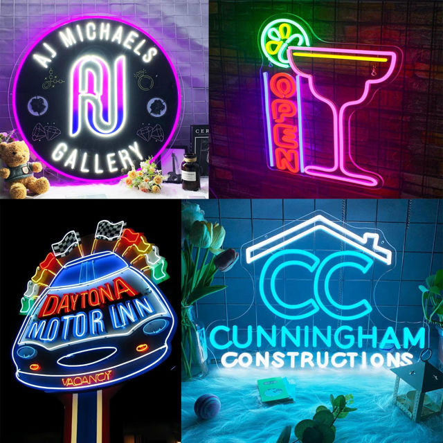 Picture of Custom Logo Neon Sign - Custom Business Logo UV Printed Neon Design - Personalized LED Logo Sign for Company Wall Decor, Shop, Bar, Nails Beauty and Business Events Decor Party