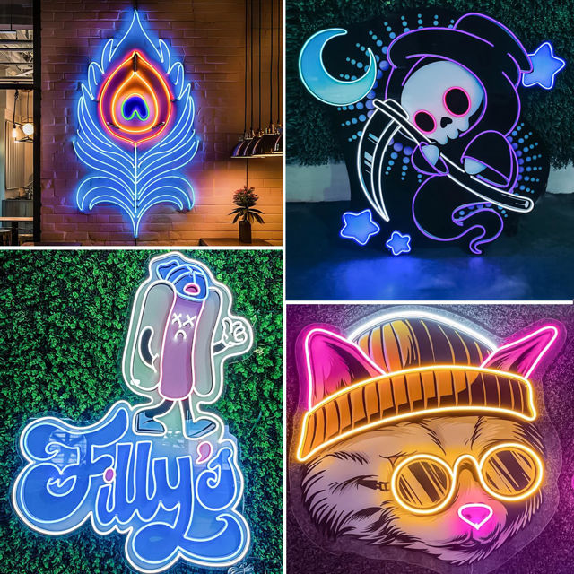 Picture of Custom Logo Neon Sign - Custom Business Logo UV Printed Neon Design - Personalized LED Logo Sign for Company Wall Decor, Shop, Bar, Nails Beauty and Business Events Decor Party