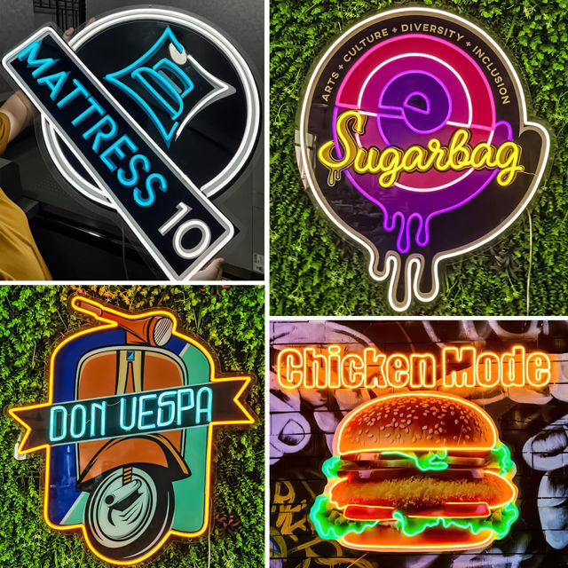 Picture of Custom Logo Neon Sign - Custom Business Logo UV Printed Neon Design - Personalized LED Logo Sign for Company Wall Decor, Shop, Bar, Nails Beauty and Business Events Decor Party