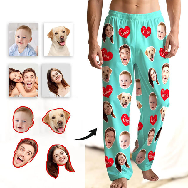 Picture of Custom Pajama Pants with Faces - Personalized Pajama bottoms for gift giving
