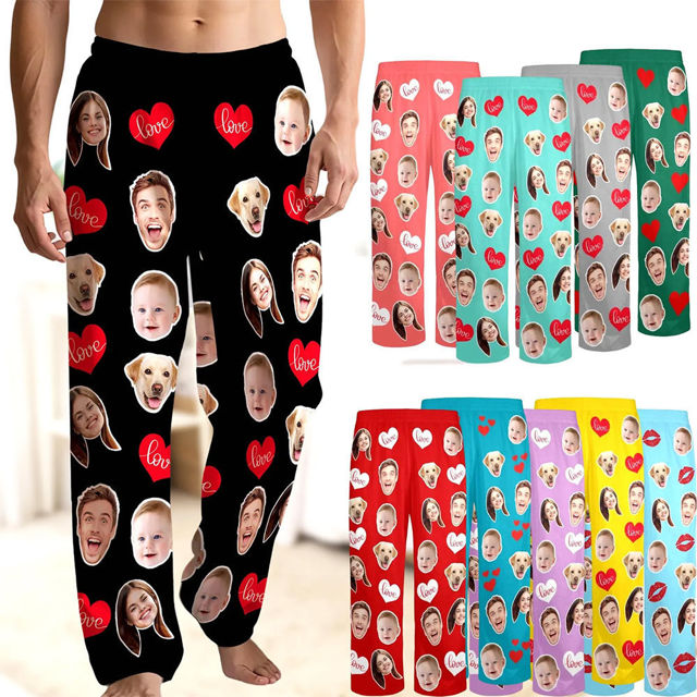 Picture of Custom Pajama Pants with Faces - Personalized Pajama bottoms for gift giving