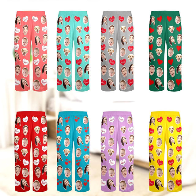 Picture of Custom Pajama Pants with Faces - Personalized Pajama bottoms for gift giving