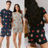 Picture of Custom Cozy Short Sleeves Face Pajamas Full Set - Personalised Unisex Summer Pajama Gift Sets