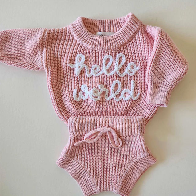 Picture of Newborn Baby Sweater Set - Custom Embroidered Baby Sweaters -  Baby Shower Gift