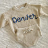 Picture of Newborn Baby Sweater Set - Custom Embroidered Baby Sweaters -  Baby Shower Gift