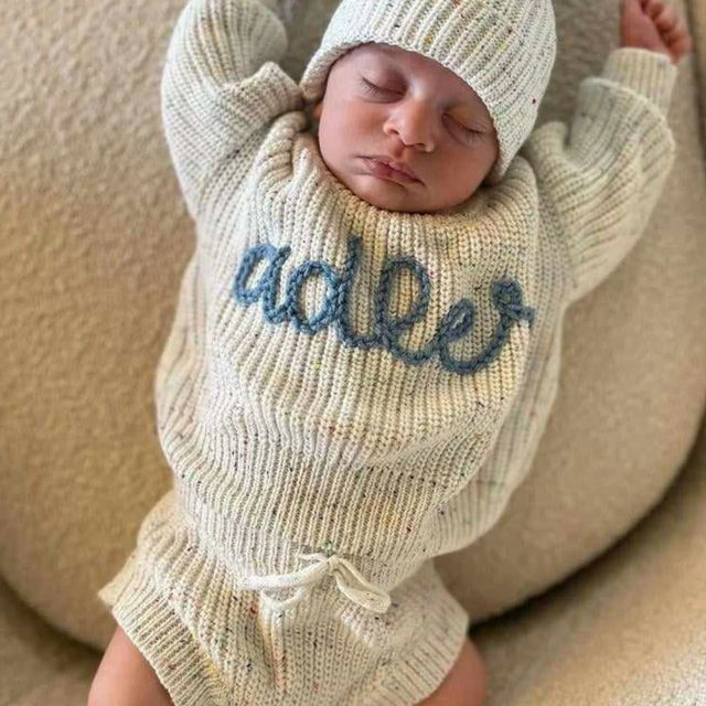 Picture of Newborn Baby Sweater Set - Custom Embroidered Baby Sweaters -  Baby Shower Gift
