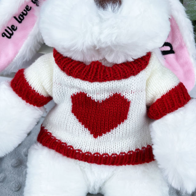 Picture of Customized Rabbit Toy - Custom Embroidered Name Plush Rabbit - Personalized Comfort Rabbit for Kids Gift