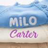 Picture of Personalized Baby Bodysuit Set – Custom Embroidered Newborn Knit Outfit with Hat – Personalized Baby Clothes Gift