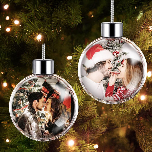 Picture of Custom Photo Christmas Tree Ornament -  Christmas Ball Ornament - Xmas Home Decor
