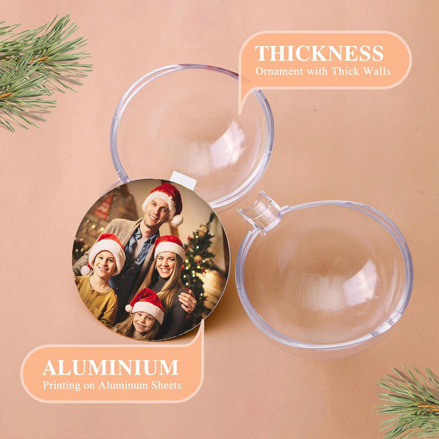 Picture of Custom Photo Christmas Tree Ornament -  Christmas Ball Ornament - Xmas Home Decor