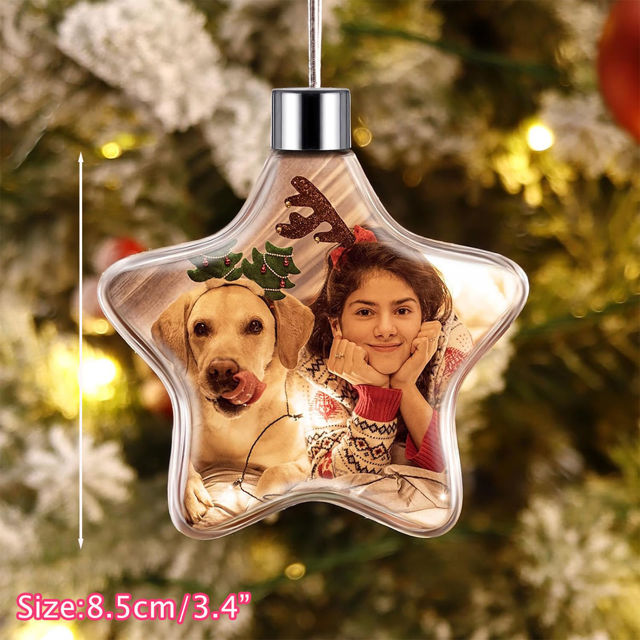 Picture of Custom Photo Christmas Tree Ornament -  Christmas Ball Ornament - Xmas Home Decor