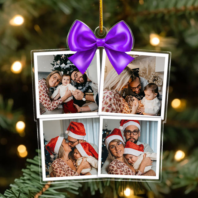 Picture of Custom Photos Christmas Tree Ornament -  Family Christmas Ornament - Xmas Home Decor
